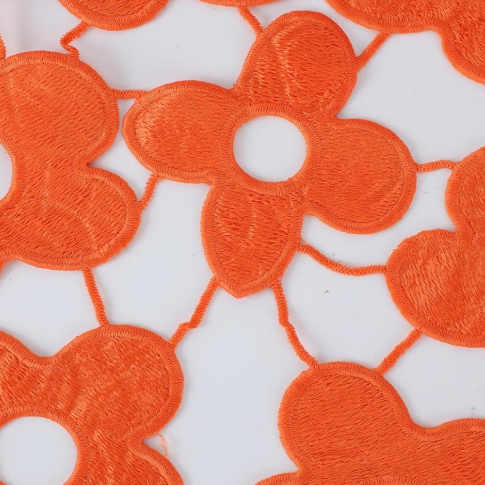 Orange Floral Sheer Top - Picture 3 of 3